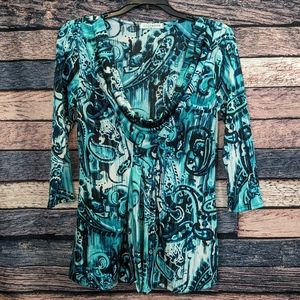 Elbow Sleeve Patterned Top